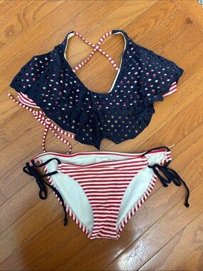 Xhilaration Patriotic Red, White, and Blue bikini